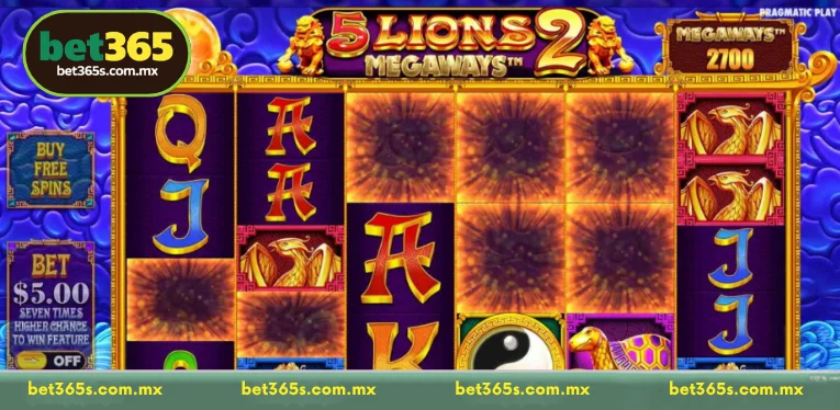 Information about the 5 Lions 2 slot at Bet365
